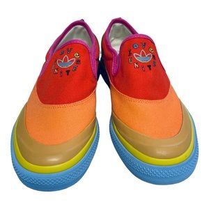 Adidas Originals Mens Nizza Slip On Pride Sneakers Shoes Orange  Size 6.5